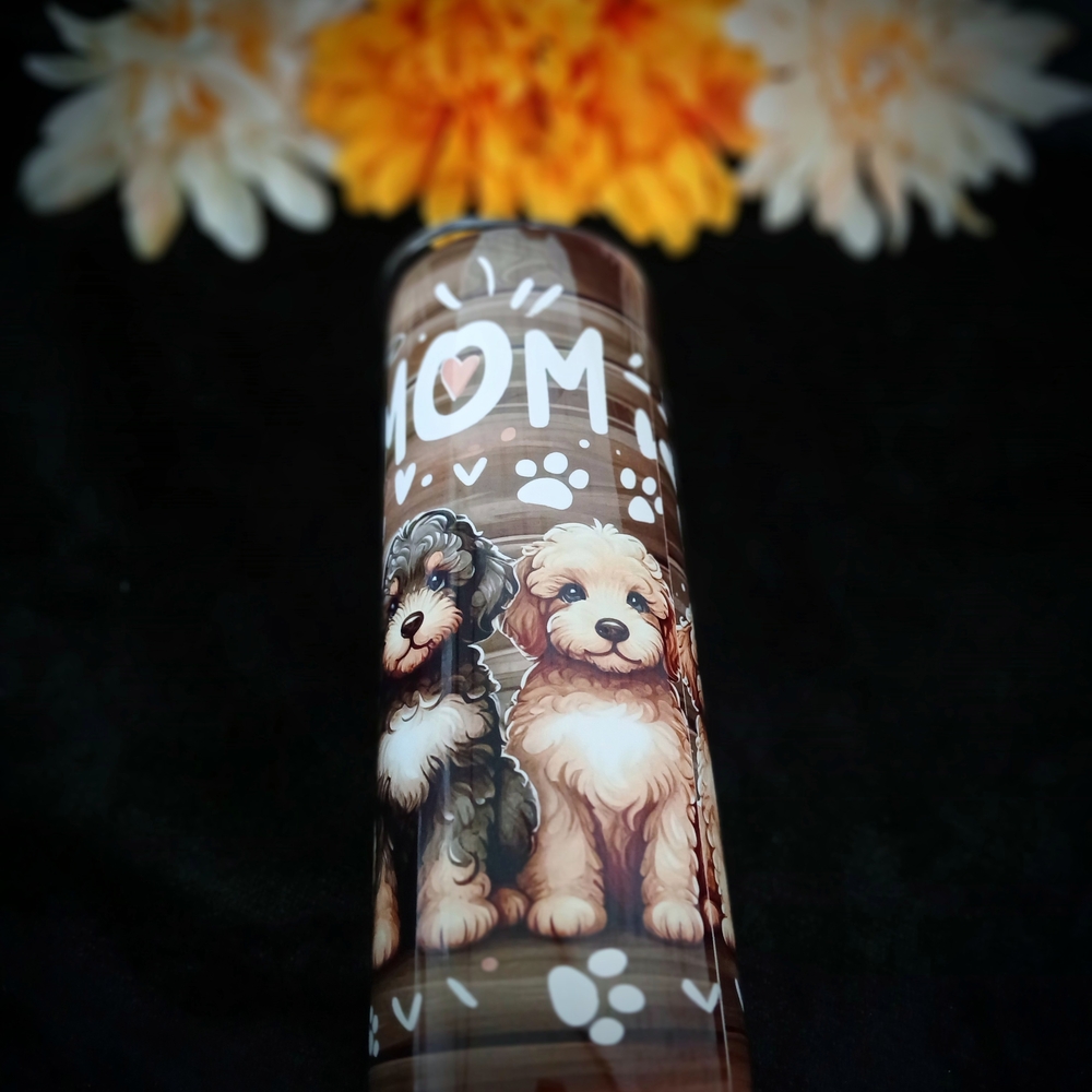 Dog Mom Tumbler with Paw Prints